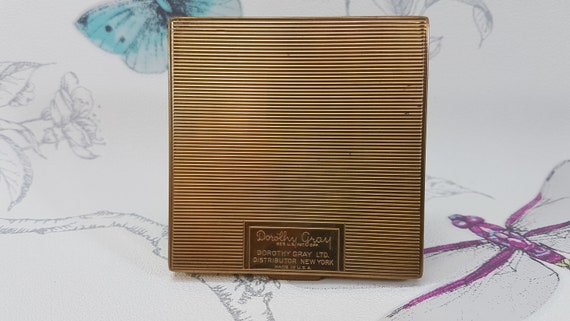 Vintage Dorothy Gray powder compact, gold tone co… - image 3