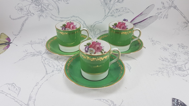 Vintage Allertons Bone China Coffee Cups and Saucers Set of 3 - Etsy UK