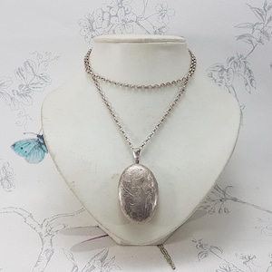 Vintage Sterling Silber Medaillon Halskette: 1974 Hallmarked Victorian Style