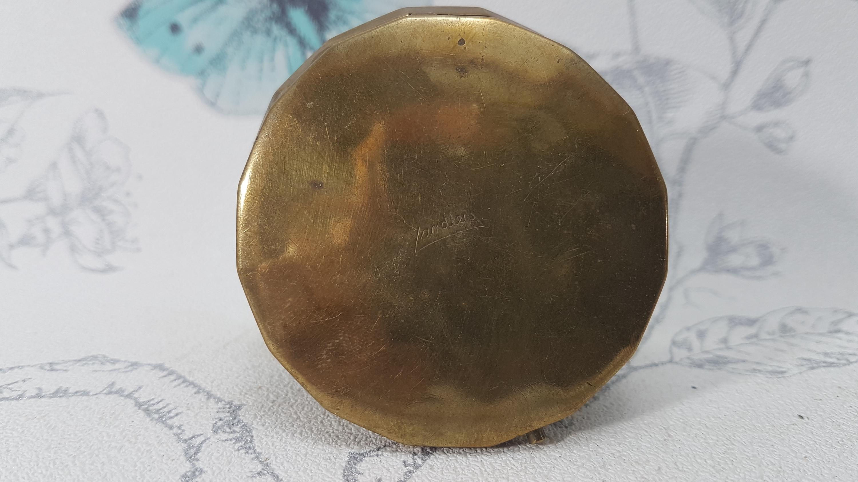Vintage Yardley Compact Mirror, Art Deco Gold Tone Powder Compact