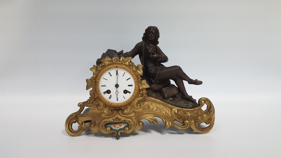 Antique French Figural Mantle Clock, L. Japy Fils Striking Mantle Clock,  Napoleon III French Mantle Clock -  Canada