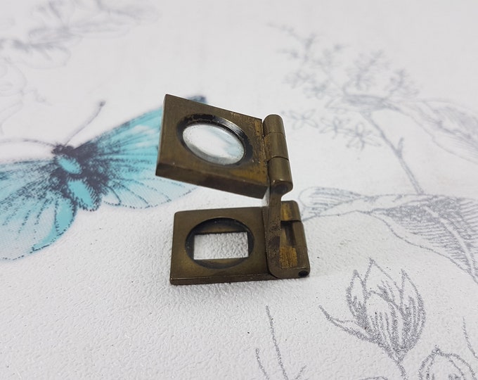 Antique Thread Counter Magnifying Glass, Small Folding Antique Brass ...