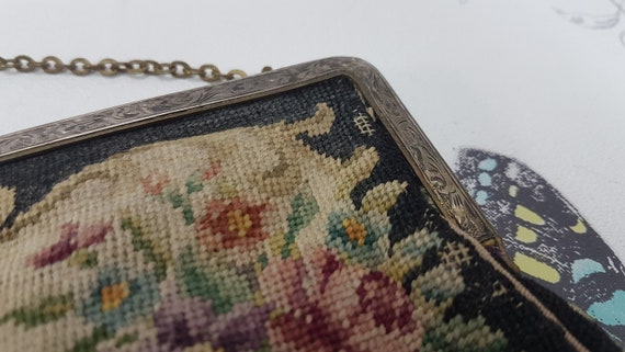 Vintage petit point tapestry evening bag, vintage… - image 6