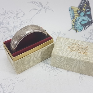Vintage Sterling Silver Cuff Bracelet: 1961 Bracelon Ltd, Birmingham, Presentation Box