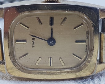 Montre Timex Vintage Pour Femme - Remontage Manuel - Modèle 319 - Occasion - Cuir - Fabriqué Aux États-Unis