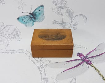 Antique Mauchline Ware Box: Victorian Hastings Pier Trinket Box