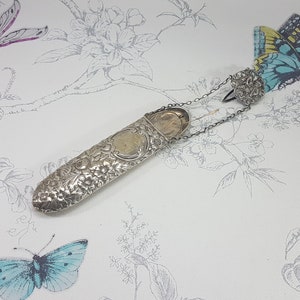 Victorian Sterling Silver Spectacles Case: Ornate Floral Chatelaine, Antique Glasses