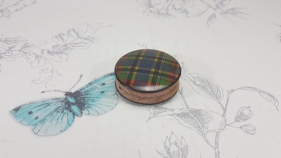 Antique McBeth Tartan Ware Pin Cushion: Sewing Collectible