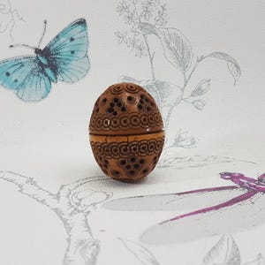 Antique Carved Vegetable Ivory Pomander: Victorian Scent Box
