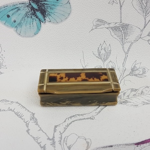 Antique Horn Snuff Box: Decorative Inlay, 19th Century Tobacciana