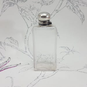Antique Glass Perfume Flask with Sterling Silver Twist Lid