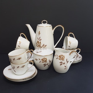 Vintage Noritake Coffee Set: Rosewin Porcelain, 15 Piece Tea Service