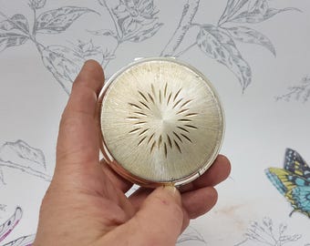 ヴィンテージ ストラットン コンパクトミラー：スターバースト蓋