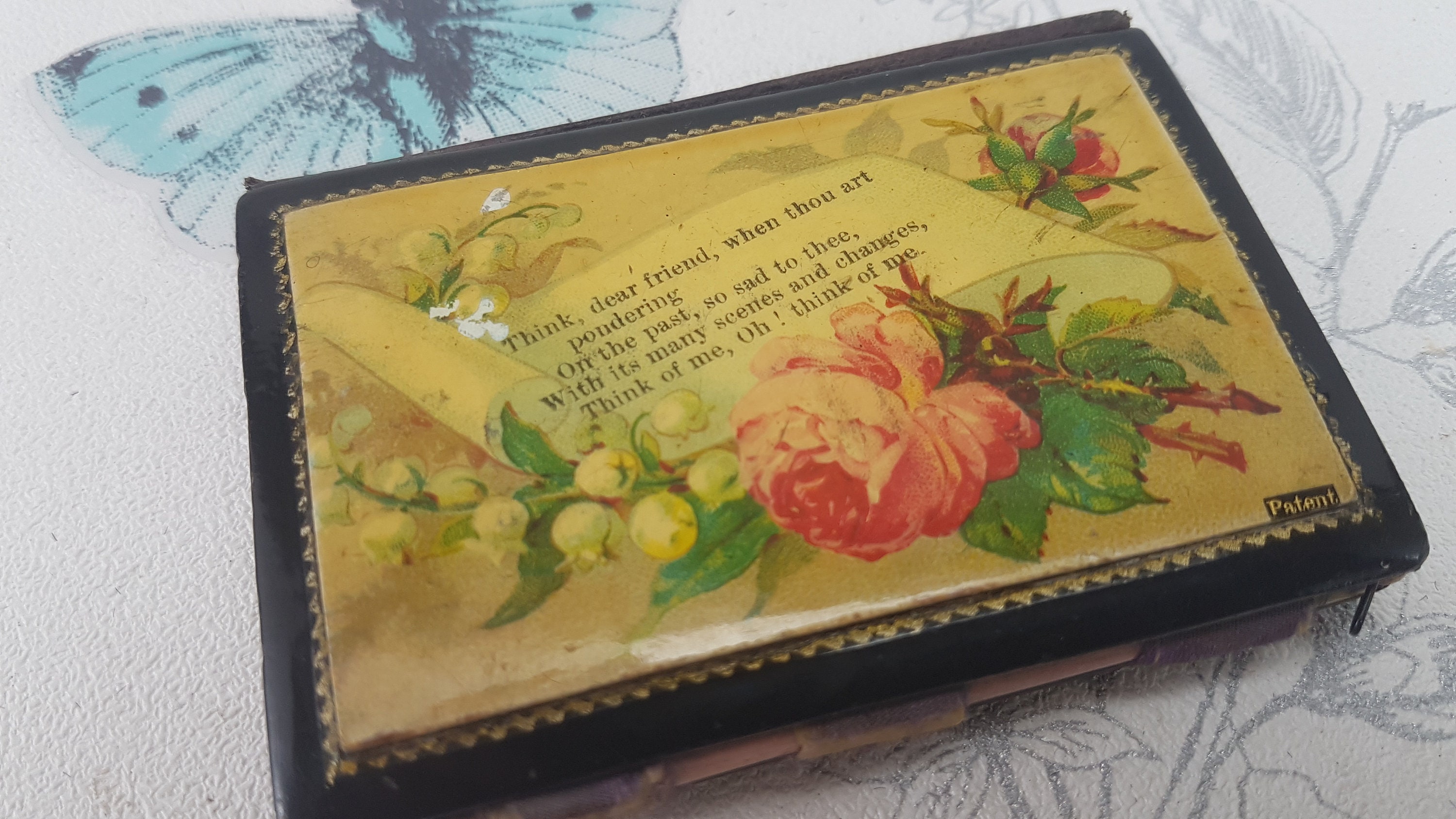 Victorian Mauchline Ware Needle Case: Antique Sewing Tool With