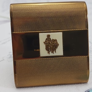 Puder w kompakcie Vintage Yardley: Lustro w odcieniu złota w stylu art déco