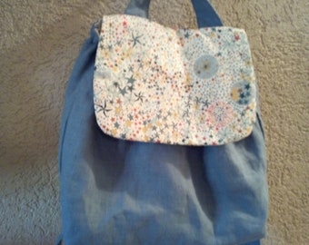 Backpack child linen and liberty with adjustable straps