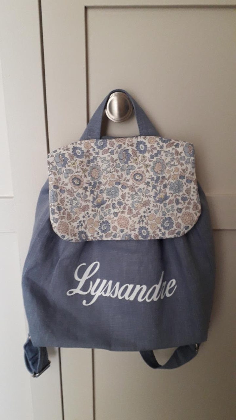 Courage Au Cœur Et Sac à Dos Sac à dos enfant en lin et liberty personnalisé bretelles | Etsy