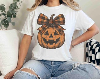 Buffalo Plaid Pumpkin PNG: Rustic Halloween Sublimation Design (Digital Download)