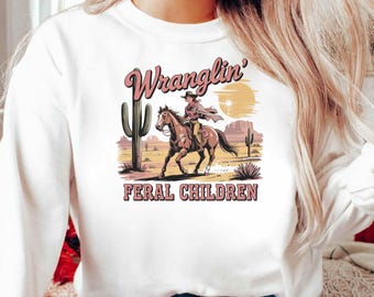 Wranglin' Feral Children PNG : modèle western cowgirl sublimation (téléchargement numérique)