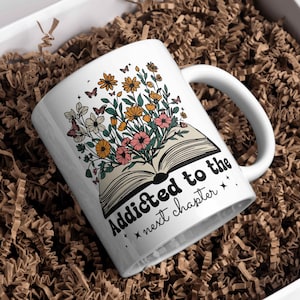 Book Lover PNG: 野の花、蝶、「次の章に夢中」（デジタルダウンロード）