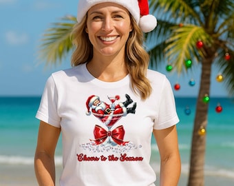 Retro Santa Martini PNG: ¡Salud por la temporada! Clipart (Descarga digital)