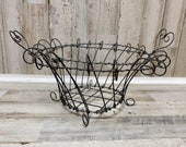 Handmade Wire Metal Basket Vintage Garden or Eggs