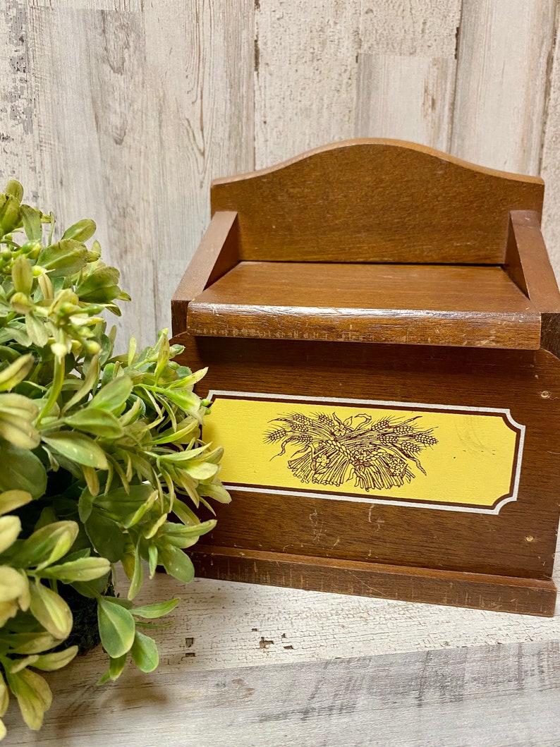 Rustic Primitive Farmhouse Kitchen Decor SPECIAL SALE **Vintage Kimco Recipe Box Wooden for Wall or Countertop Storage 1970s wall box