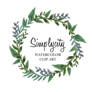 SIMPLY Watercolor floral wreath/Individual PNG files/Hand Painted/Wedding design