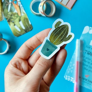 pegatina de cactus grande, pegatina de cactus, computadora portátil de pegatina de planta, juego de pegatinas de planta, pegatina de planta de acuarela,