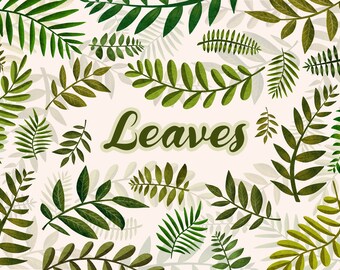 22 Leaves watercolor, watercolors clipart, elements for arrangements, sketchy png download