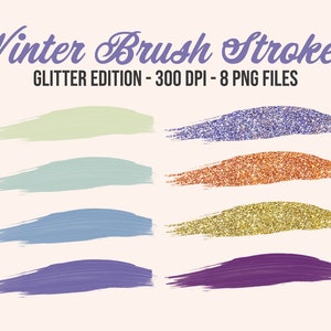 Brush strokes glitter clipart, winter colors, paint brush element, paint strokes, copper strokes, download