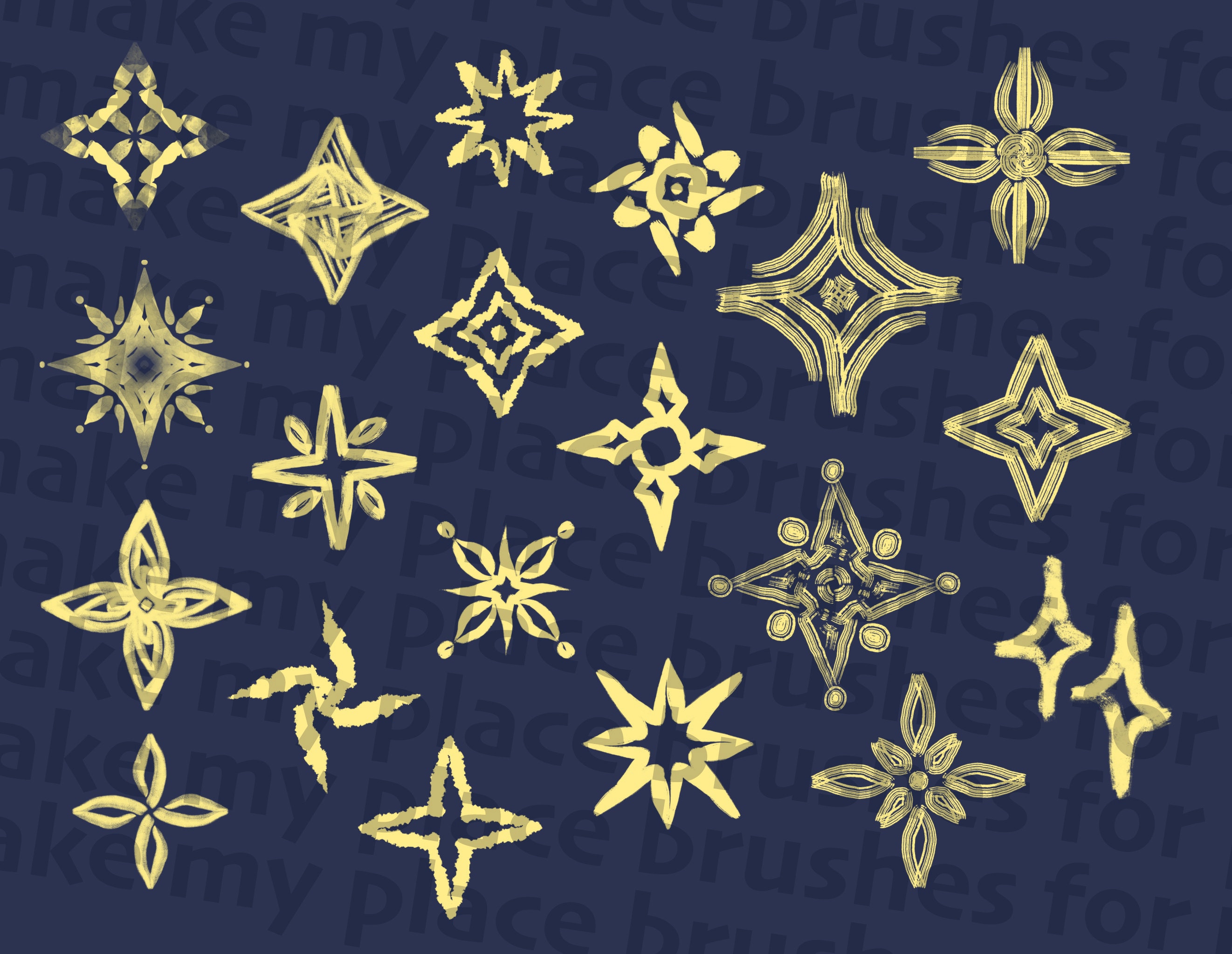 46 Stars Procreate Brush Procreate Stars Stamp Brushes for Etsy