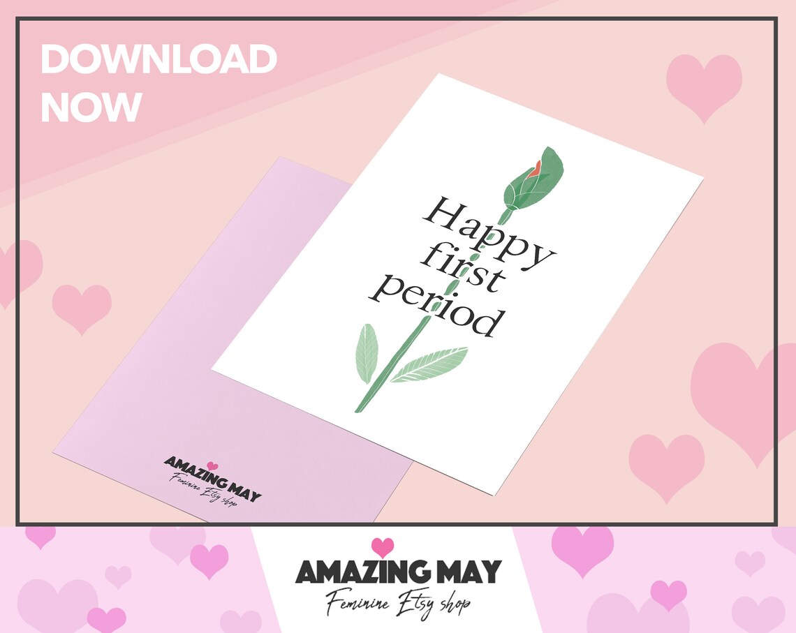 First Period Card Kit Celebration Print Now Girl Power Etsy Singapore