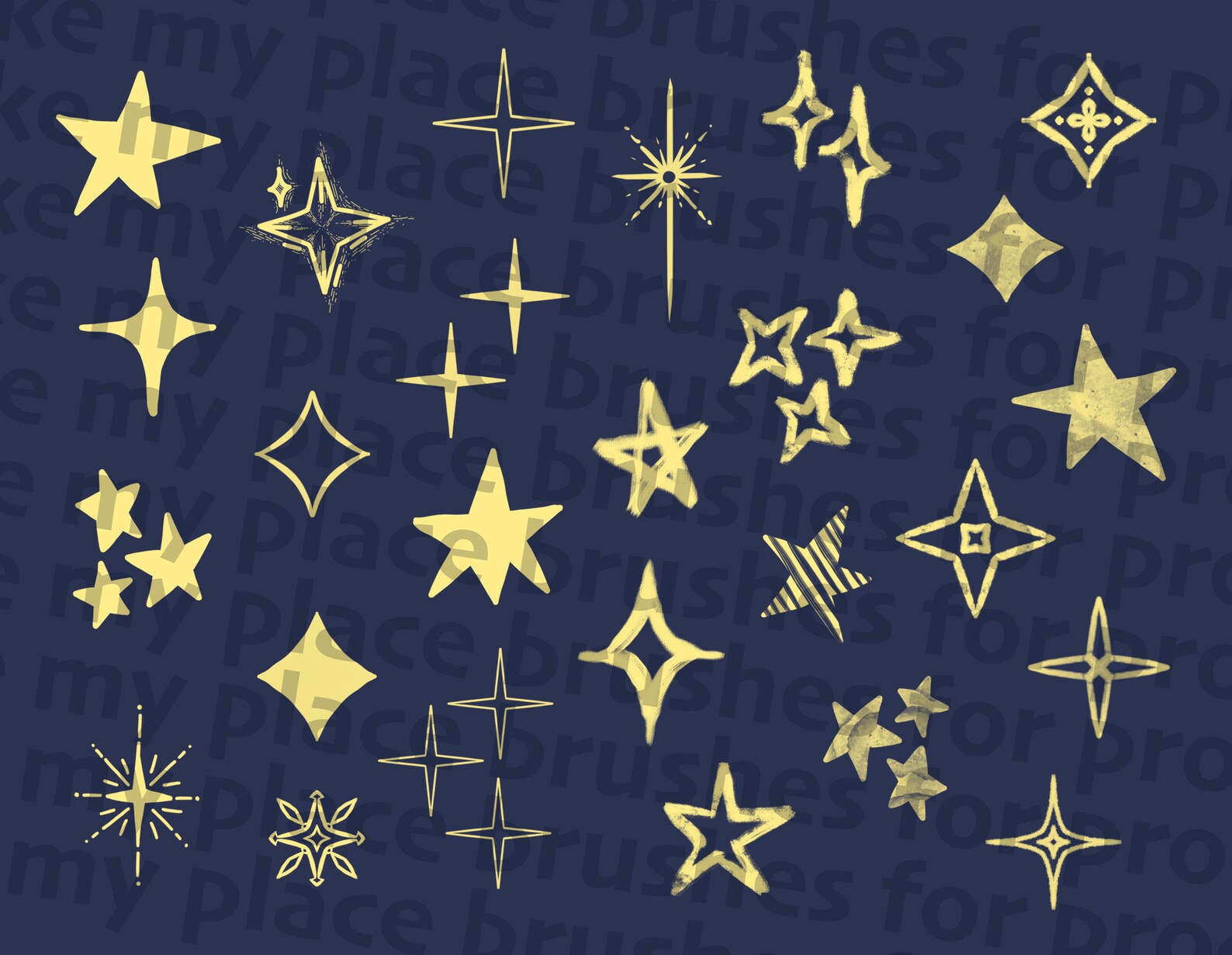 46 Stars Procreate Brush Procreate Stars Stamp Brushes for Etsy