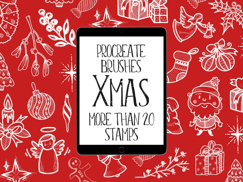 Procreate Stamps Brushes Christmas Xmas Illustration Winter Hand
