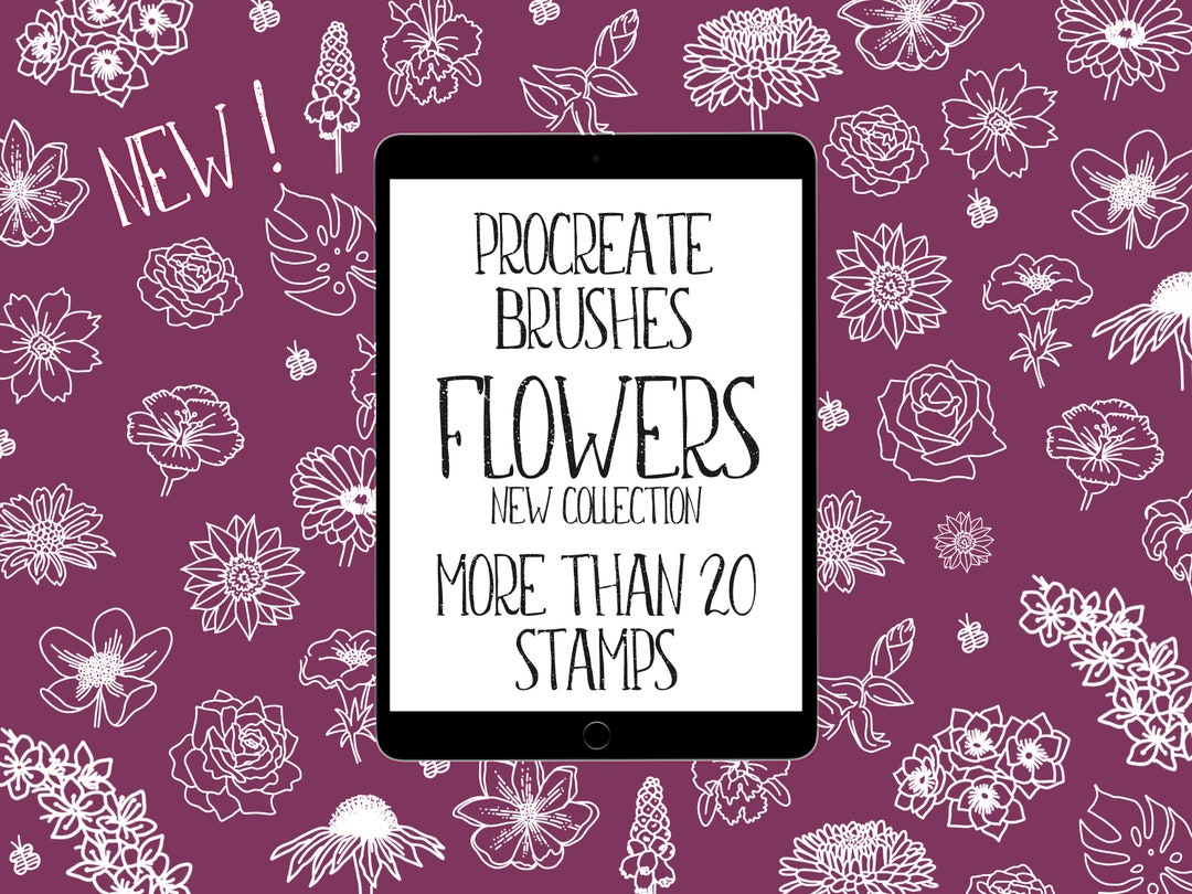 Procreate Brushes Stamps Flower Digital iPad Illustration Flowers ...
