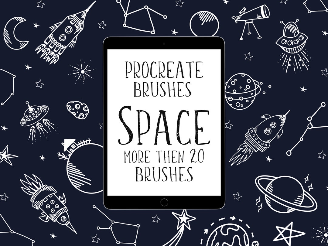 Procreate Stamps Space Brushes Digital iPad Illustration Rocket ...