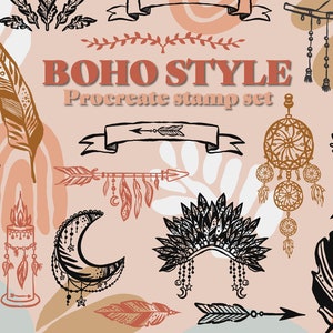 Boho Procreate Stempelpinsel, Procreate Pinsel, Boho Home Dekor, Procreate Stempel, moderne Boho Dekor, Boho Klassenzimmer Dekor