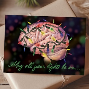 Lustige Weihnachtskarte für Arzt, Anatomie Weihnachtskarte für Gehirnchirurgen, Urlaubskarte Neurologe, Medizinische Grußkarte für Therapeuten