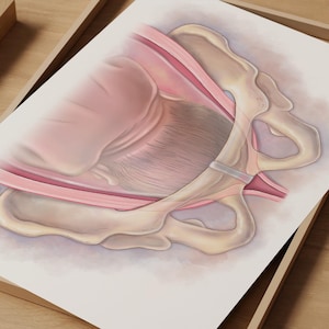OBGYN Medical Art Wall Art for Midwife, Doula, Nurse or Doctor&#39;s Office Baby in Womb and Pelvis Art for Birth Center Baby Pregnancy Wall Art
