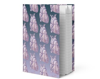 Cuaderno de anatomía cardíaca, cuaderno médico de tapa dura con portada de arte anatómico, 150 páginas rayadas, regalo de papelería para médicos.