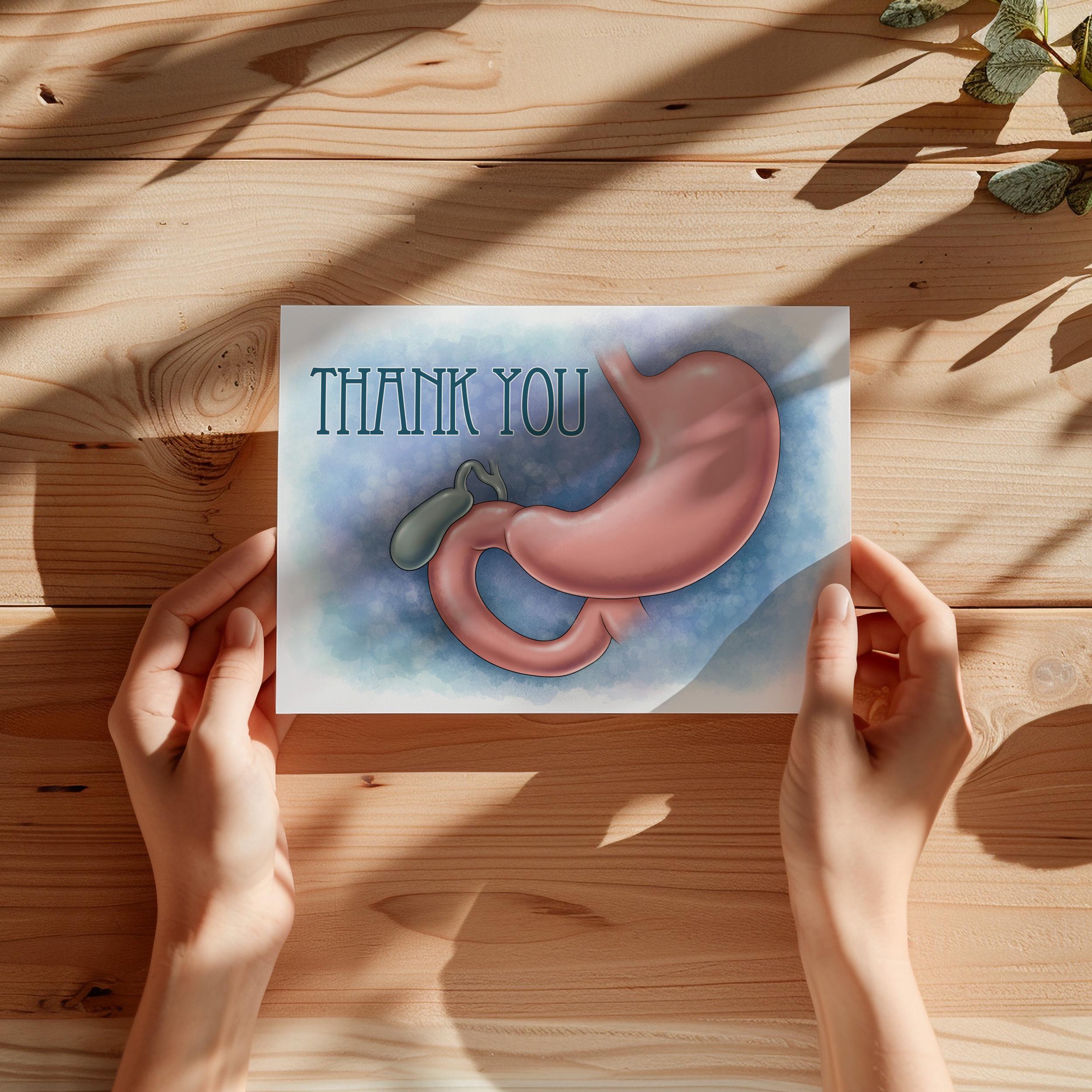 Thank You Card for GI Doctor, Healthcare Greeting Card, Stomach ...