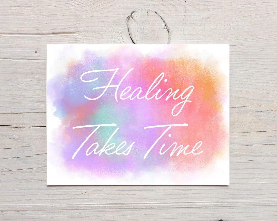 Trying Time Note Healing Takes Time Note Card Set for Doctors, Patient Encouragement ...