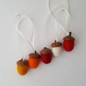 Felted acorns for hanging