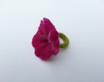 Felted flower ring