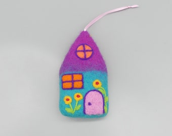 Felt house in small, possibly for monetary gifts...