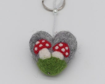 Keychain lucky guy felted