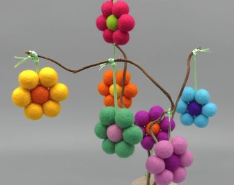 Flower made of felt balls Easter decoration