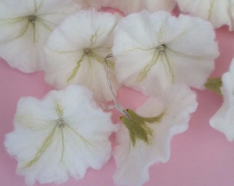 String of lights with felted flowers