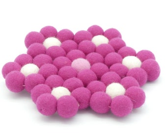 Coasters made of felt balls